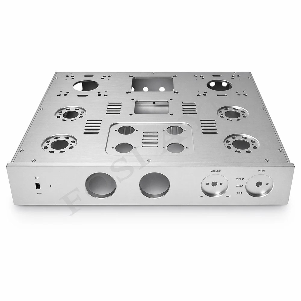 FOSI AYM 415x330x70mm Full Aluminum Amplifier Chassis VU Meter  KT88 EL34 EL84 Vacuum Tube Amplifier Enclosure Audio DIY Case - view 4