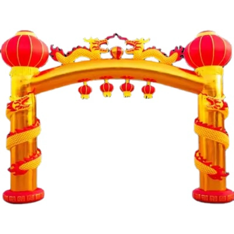 

Inflatable Dragon and Phoenix Arch, Air Mold Red Gold Wedding Opening Store, Celebration Column, Panlong Rainbow Gate