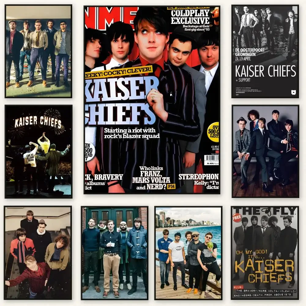 Indie Band K-Kaiser Chiefs Poster Frameless Peel-and-Stick Removable Wall Art Print