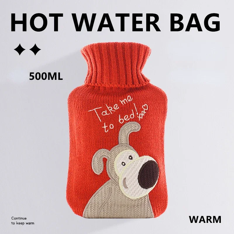 Hot Water Bag Cute Cartoon Kawaii Water Bottle Gel Hand Warmer Bottle Cover 2 Times Hot Pack  Mini Hand Warmer Christmas Gift