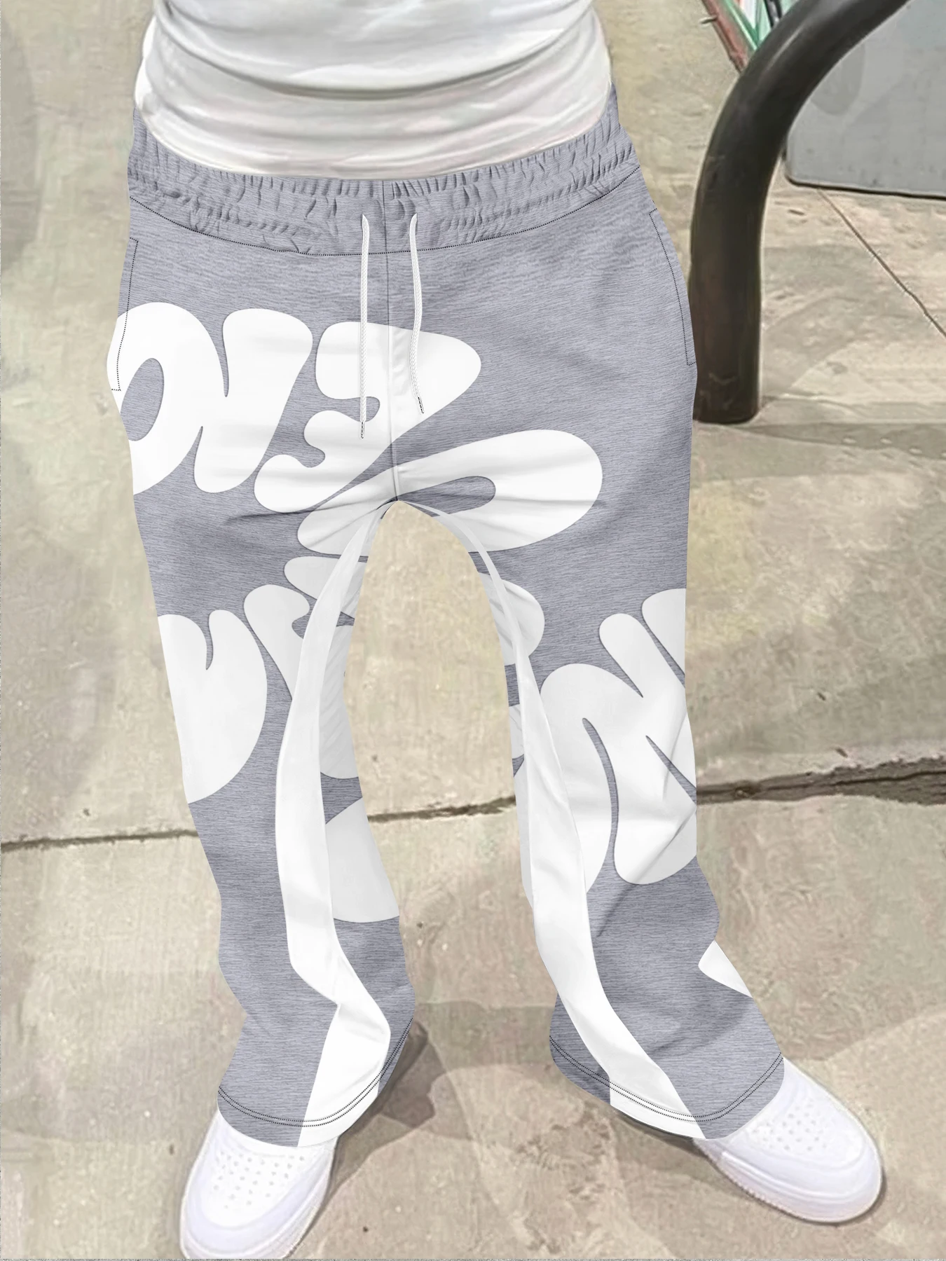Y2k Flared Pants Men Loose 3D Print Trousers Casual Sweatpants Mid Waist Sporty Female Clothes Streetwear Hip Hop Vintage Pants