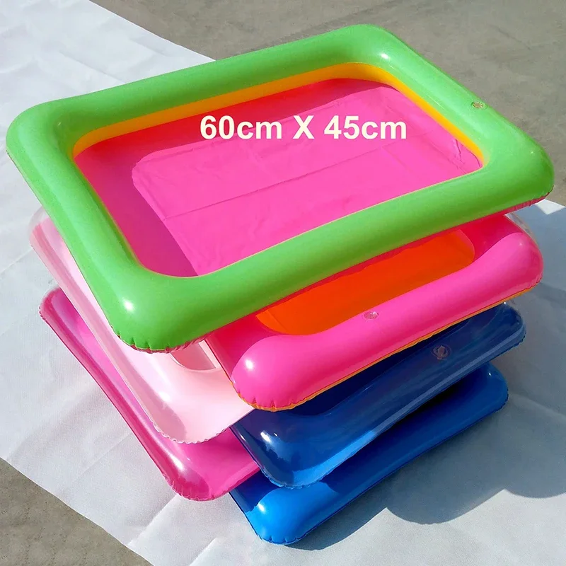 1pc 60X45cm Indoor Magic Play Sand Children Toys Mars Space Inflatable Sand Tray Accessories Plastic Mobile Table Kid Party Play