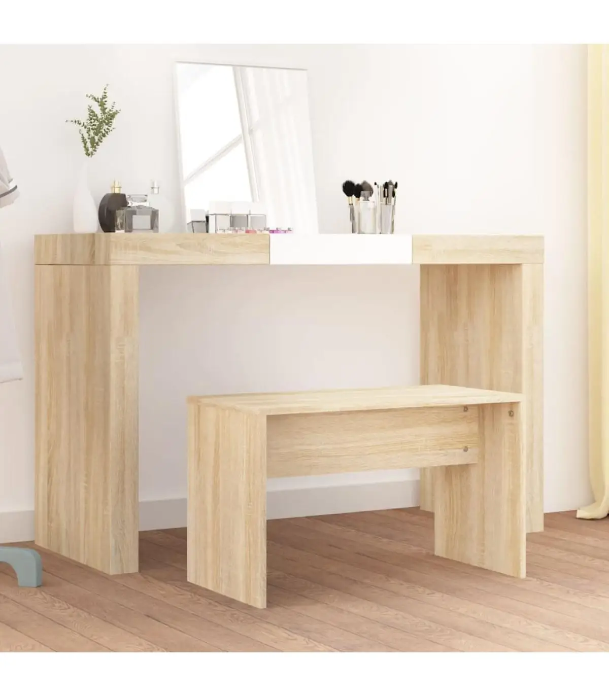 Vanity benches veneer stool veneer veneer Sonoma 70x35x45 cm