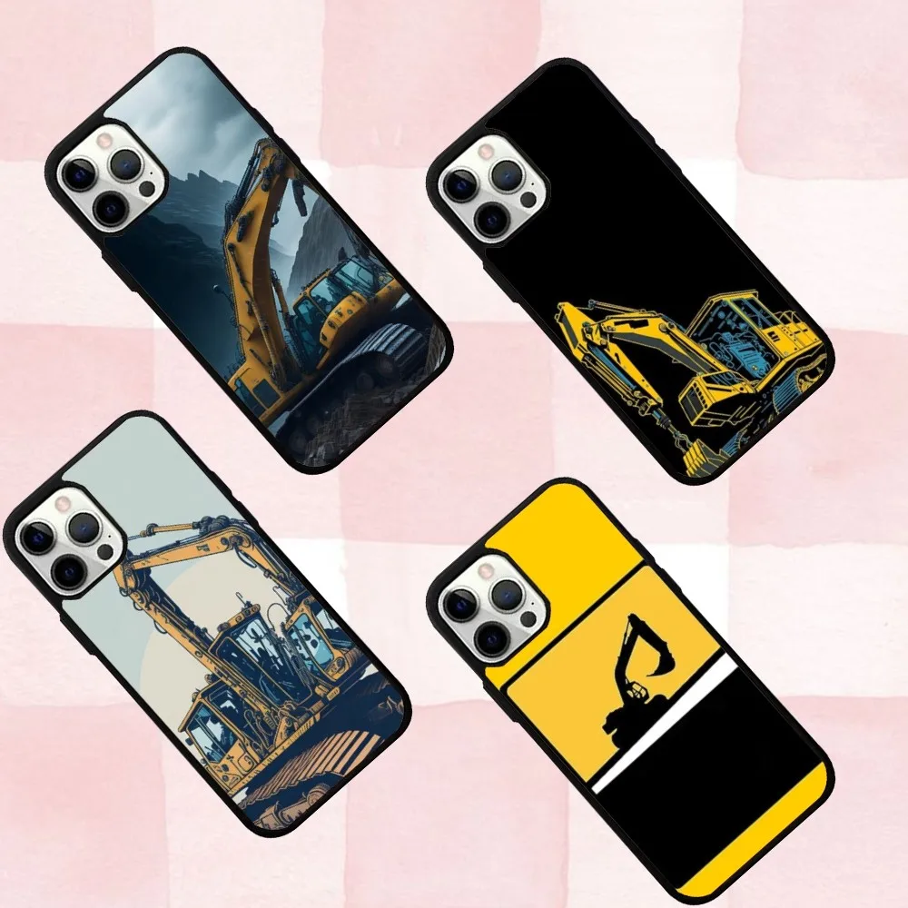 

Cool E-Excavator Phone Case For IPhone 16,se4,15,Pro,Max,Case 14,Plus,13,12,11 Magesafe Magnetic Wireless Charge Cover