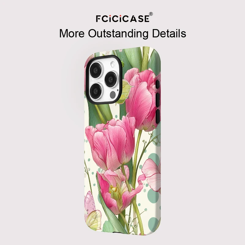 Fcicicase Case For iPhone 16 15 14 13 11 12 Pro Max 16 Plus Shockproof For Magsafe Two in One Magnetic Double-layer Cover