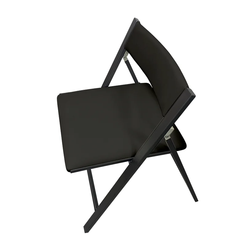 

Leather Quiet Non-Slip Portable Folding Chair Multi-Scene Dining Computer Stool for Home Office Meeting Outdoor Use
