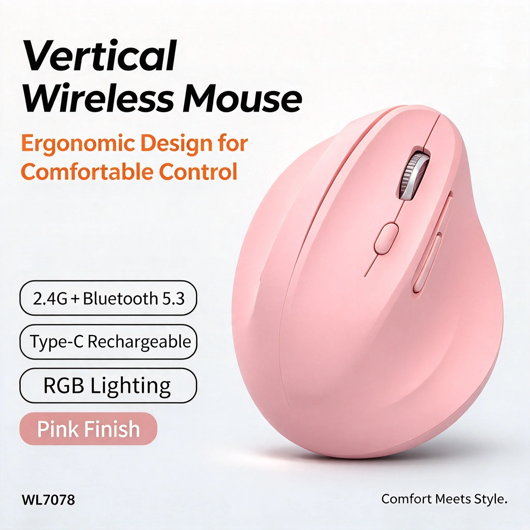 2.4G เมาส์ไร้สายแบบสองโหมด รอง - Vertical Mouse Dpi 4000 บทวิจารณ์และราคา