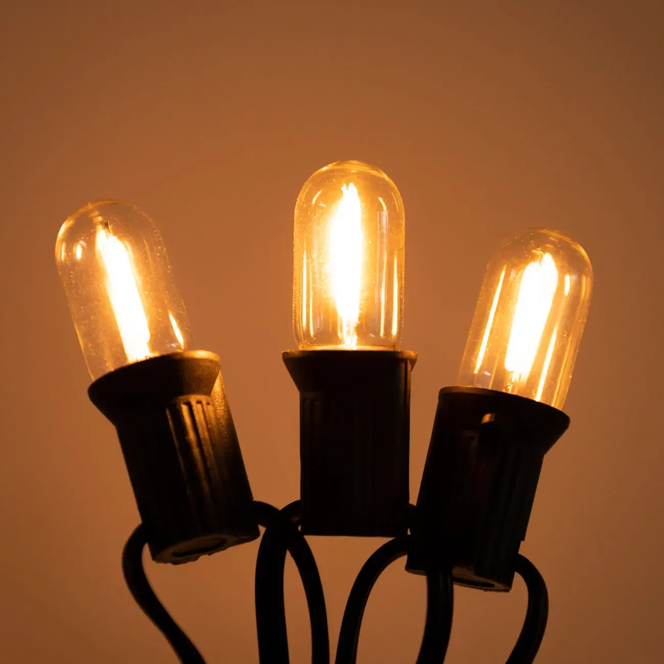 25pcs LED T16 0.6W String Replacement Light Bulbs E12 E14 Warm White 2700K Glass Light Bulbs 110V 220V Dimmable Outdoor String L