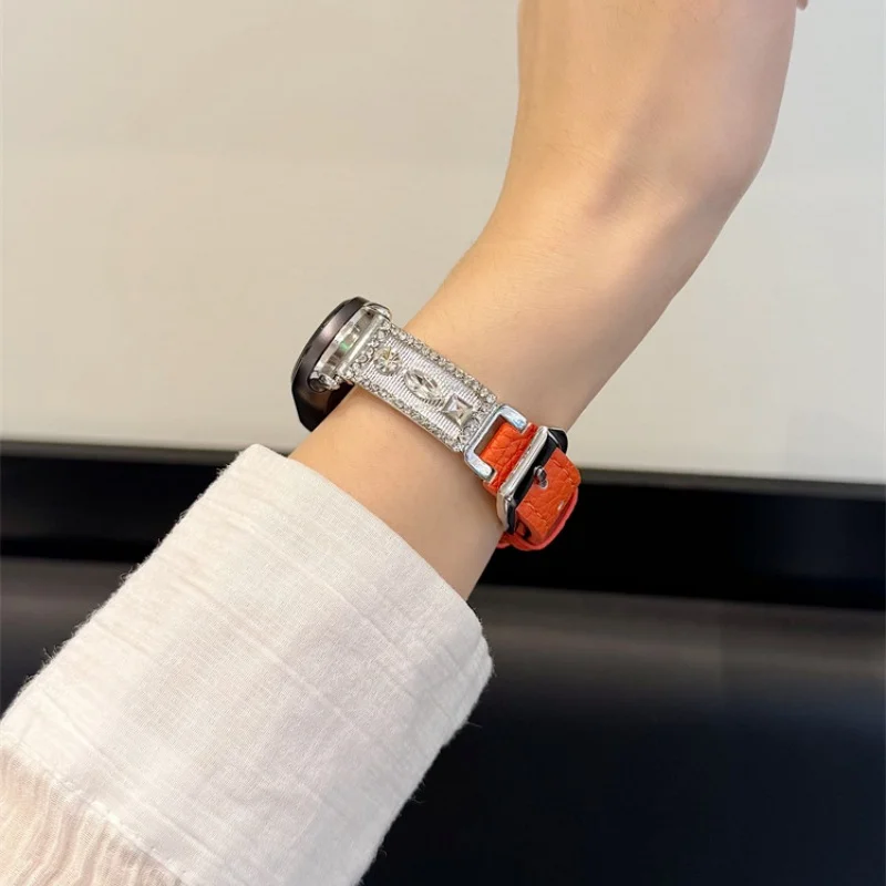 

Diamond studded genuine leather is suitable for Xiaomi Band 8Pro/9Pro，For Mi band 3/4/5/6/7，8/8NFC/9/9NFC/10/10NFC，For Redmi Wat