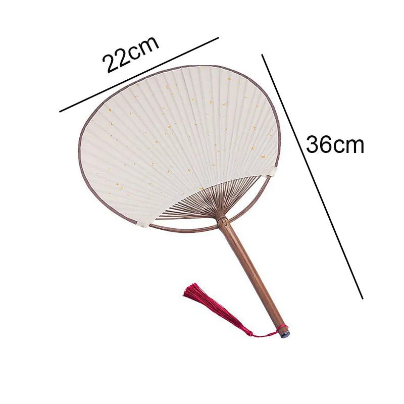 Classical Japanese and Wind Tuan Fan Blank Xuan Paper Handmade Bamboo and Puff Fan Party Home Decoration Gift