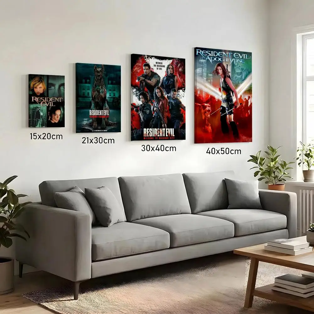 Movie R-Resident Evil Apocalyptic Painting Calligraphy HD Canvas Print Poster Wall Art | Optional Frame | Modern Hallway Decor