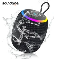 Soundage Altavoz Bluetooth inalámbrico portátil Subwoofer envolvente estéreo de 360 grados IPX6 Soporte impermeable Altavoz TF TWS
