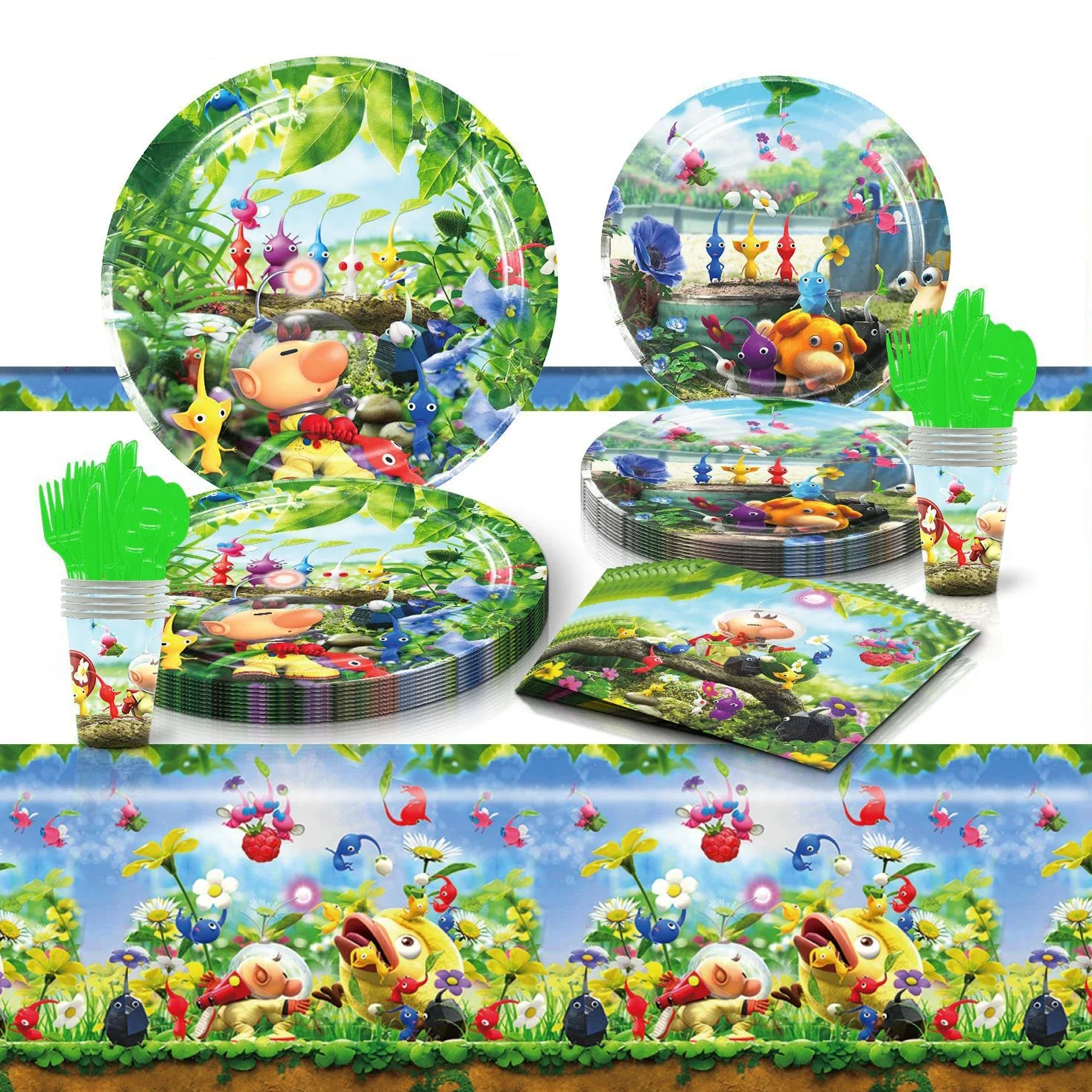 Disney Pik-Min Originality Strategy Game Theme Birthday Party Decorative Disposable Tableware Balloon Backdrop Baby Shower Gift