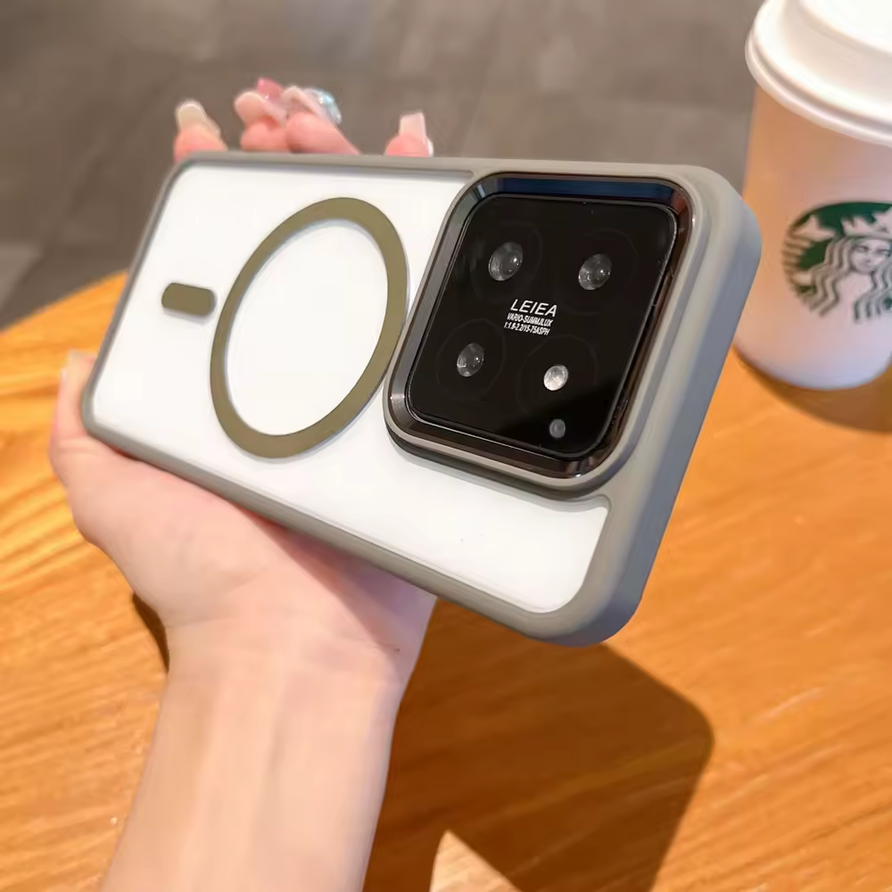 Funda de parachoques transparente HD de lujo a prueba de golpes para Xiaomi Mi 14 Pro Ultra para Magsafe carcasa trasera de carga inalámbrica magnética