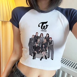 T-shirt de style coréen pour femmes, Streetwear Harajuku d'été, Ulzzang GérTshirts, Crop Top, Vêtements féminins minces, Y2K