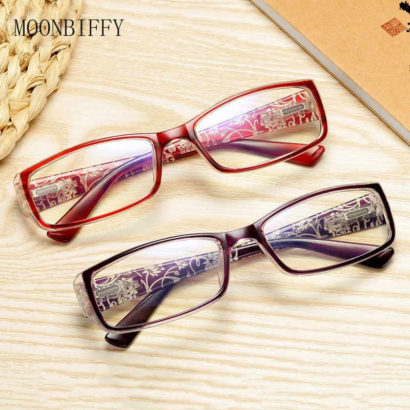 New Style Carved Reading Glasses Anti-blue Light Ladies Reading Glasses Spring Leg Women's Reading Glasses Gift