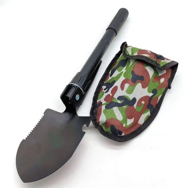 Compact Multifunction Camping Shovel Portable Folding Digging Tool Compass Outdoor Tactical Shovel for Hiking Fishing Survival