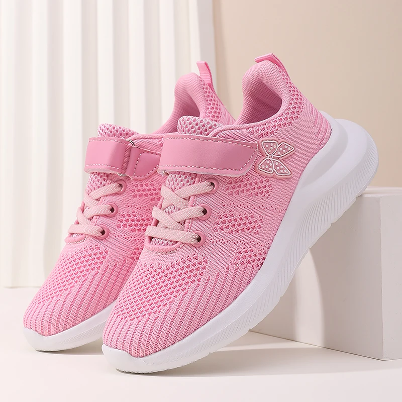 Niedliche Mädchen-Freizeitschuhe, leichte Mesh-Laufschuhe für Studenten und Kinder, flache, bequeme Wanderschuhe, rutschfest – Detail 6