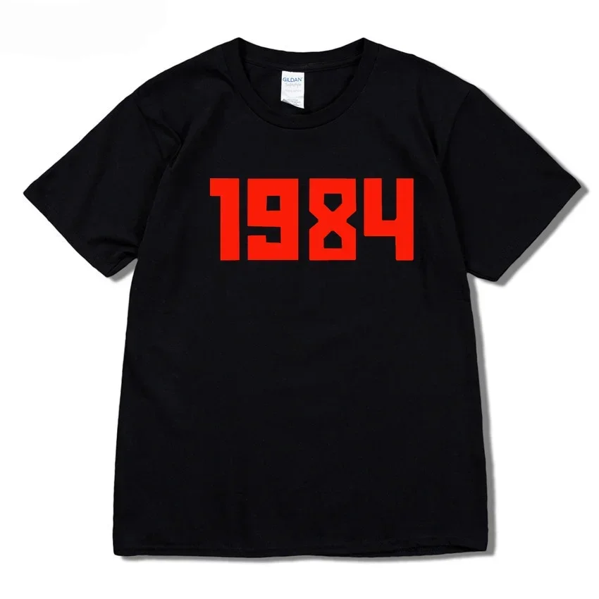 

2024 brand new 1984 red letter printed men's and women's t-shirt casual cotton hip-hop fun t-shirt men's and women's hip-hop top