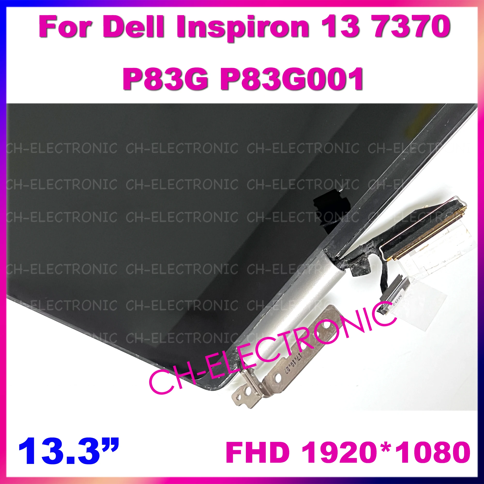 13.3" LCD LED Display Touch Screen Digitizer Full Complete Assembly For Dell Inspiron 13 7370 P83G P83G001 sliver