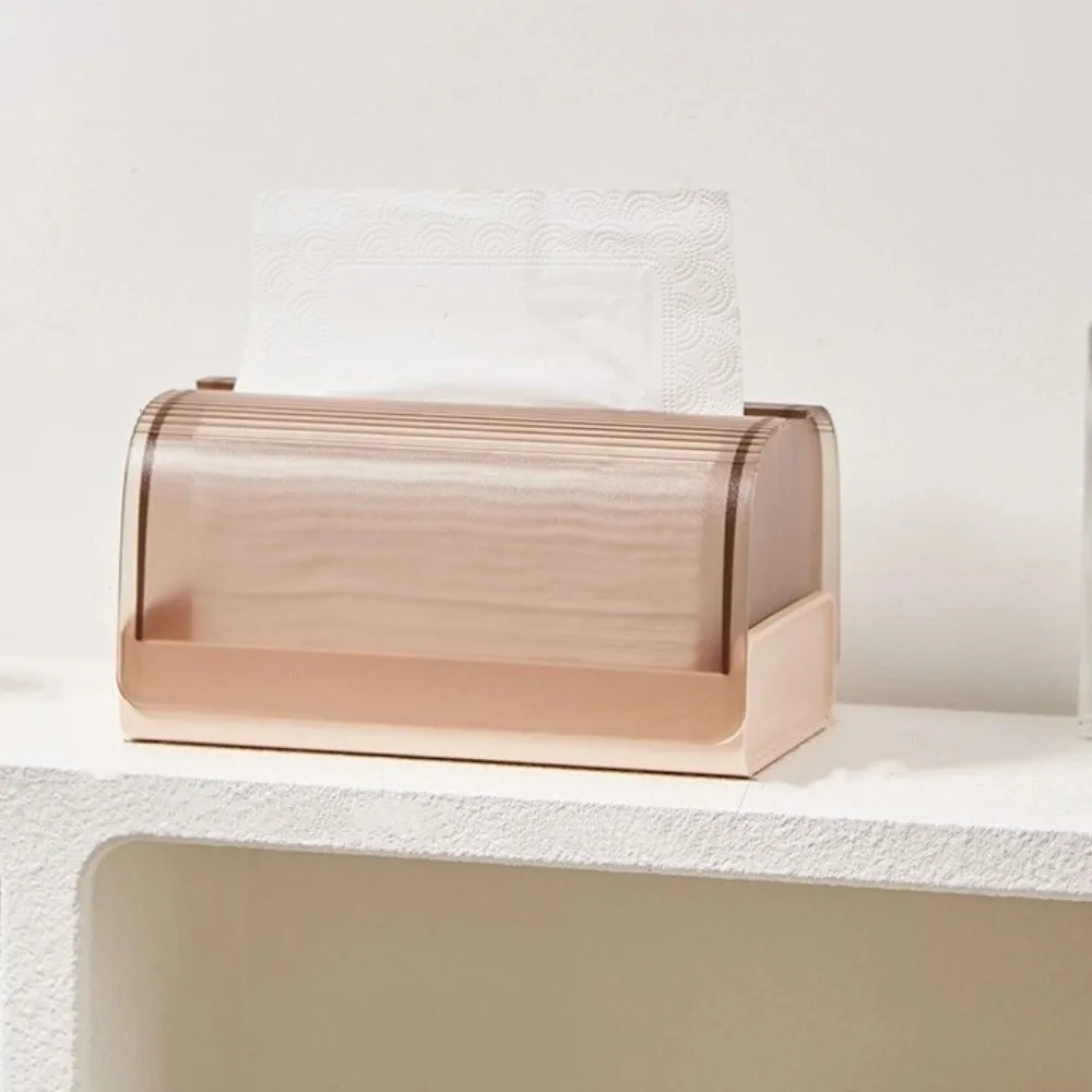 Practical Light Luxury Spring Tissue Box Plastic Modern Style Napkin Paper Box Portable Napkin Holder Bedroom