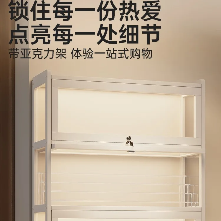 Figure Display Cabinet Acrylic Glass Model Integral Exchange Trophy with Lock Transparent Doll Accessories Dust Cabinet R *