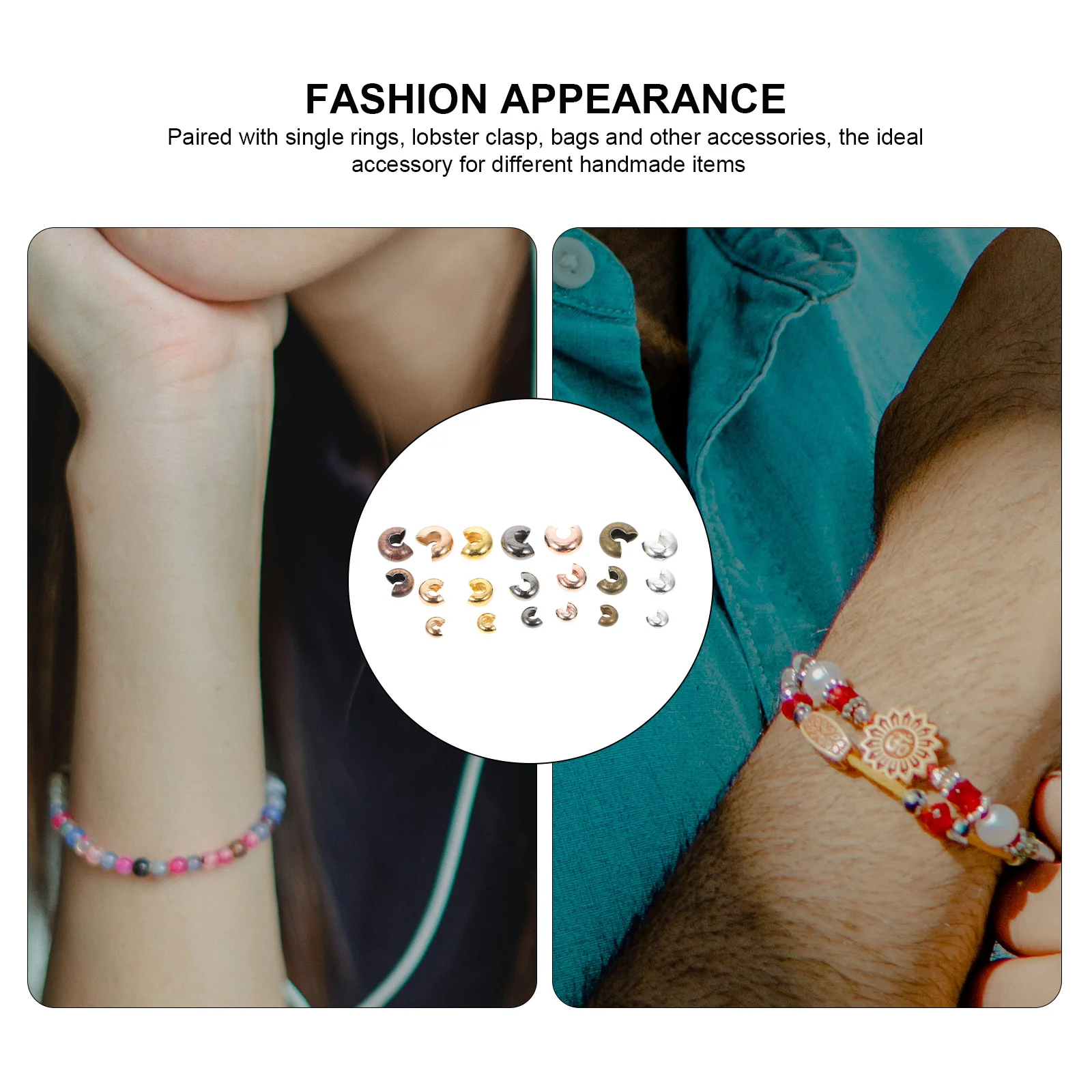 300Pcs Jewelry Crimp Beads Position Reusable Open DIY Accessories Necklace Bracelet Keychain Supplies Crimp Bead