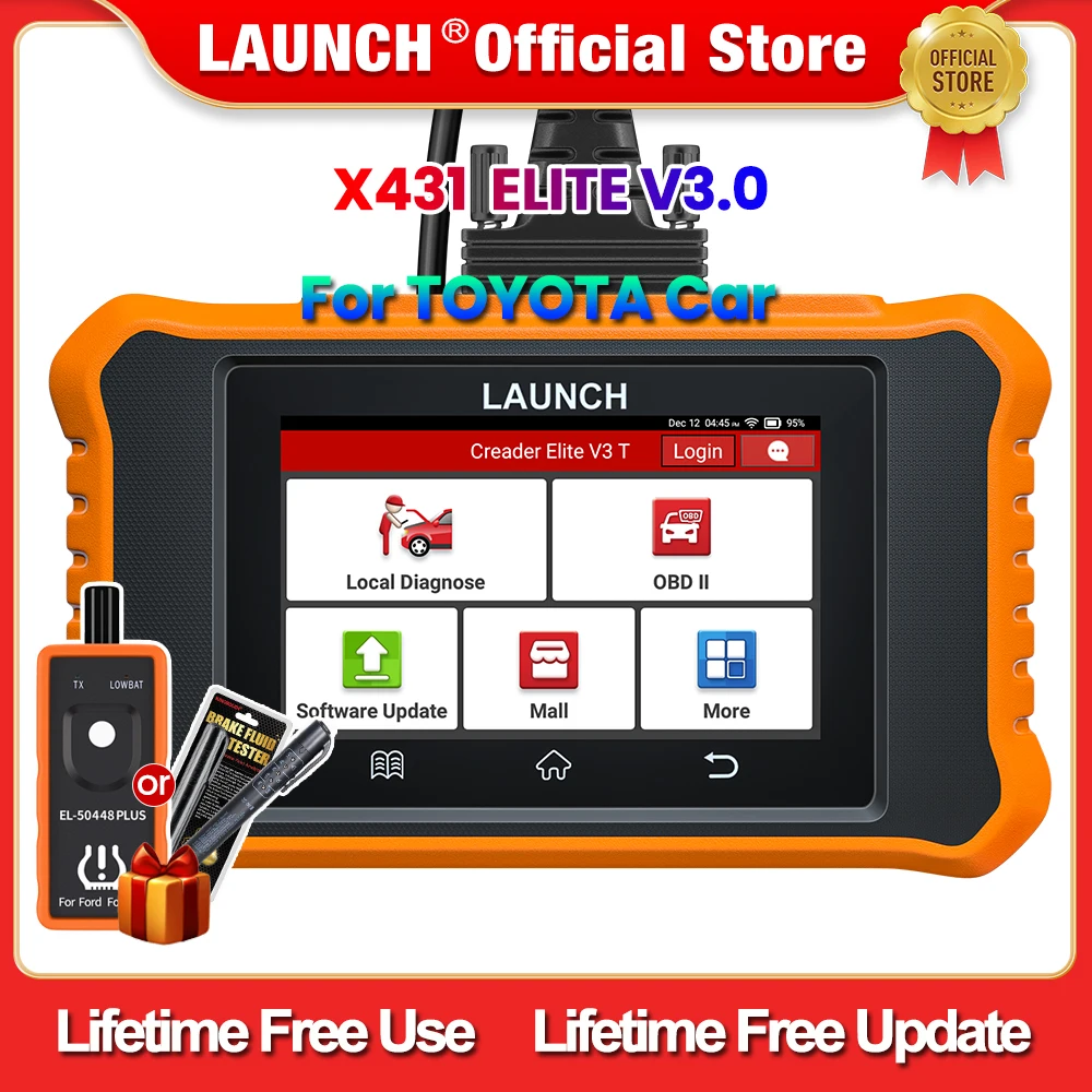 2026 Neuer LAUNCH X431 ELITE V3.0 für TOYOTA Auto-OBD2-Scanner, bidirektionale Diagnosetools, alle System-ECU-Codierung, kostenloses Update