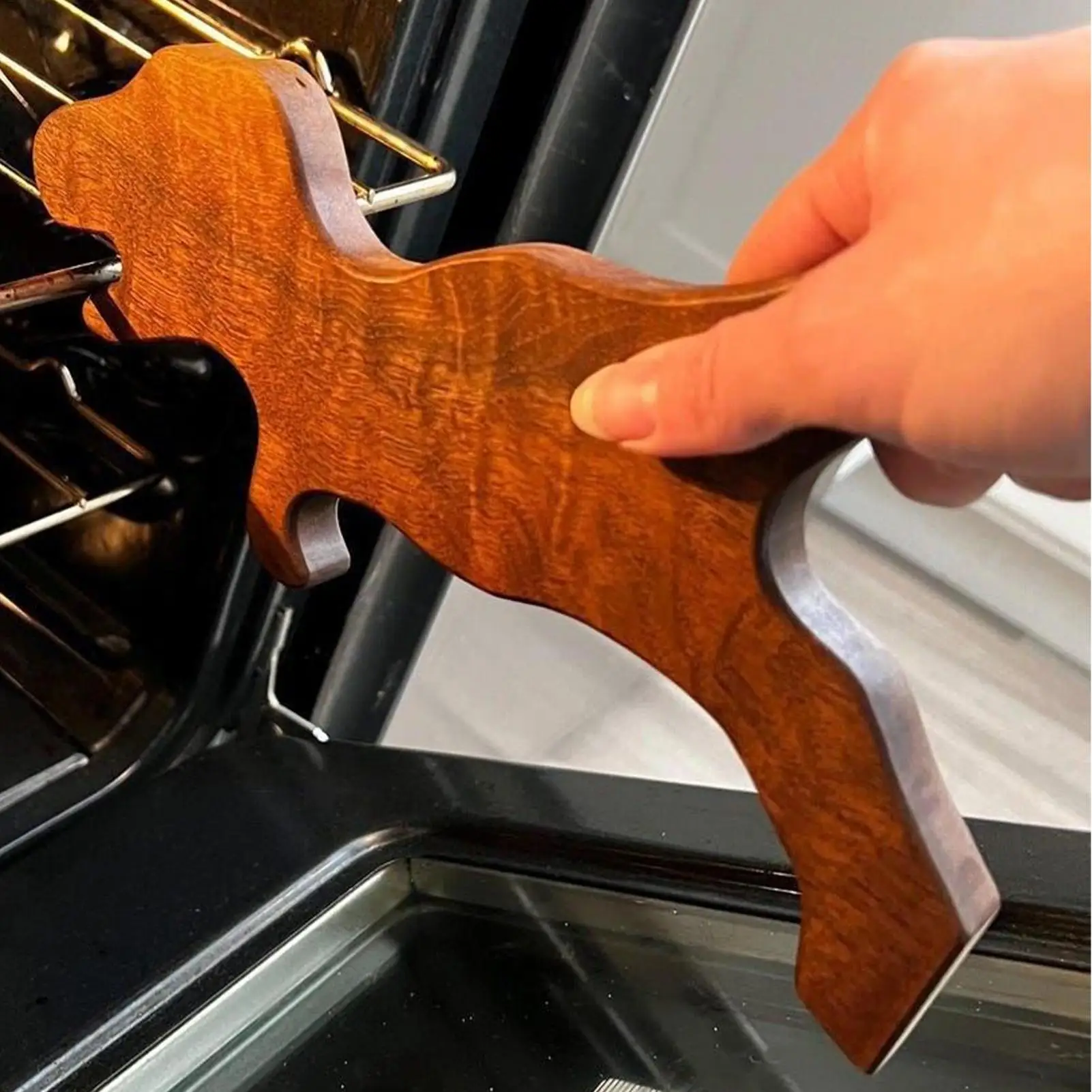 Wood Oven Rack Puller, Kitchen Oven Push & Pull Tool Baking Appliances for Home Convection Toaster