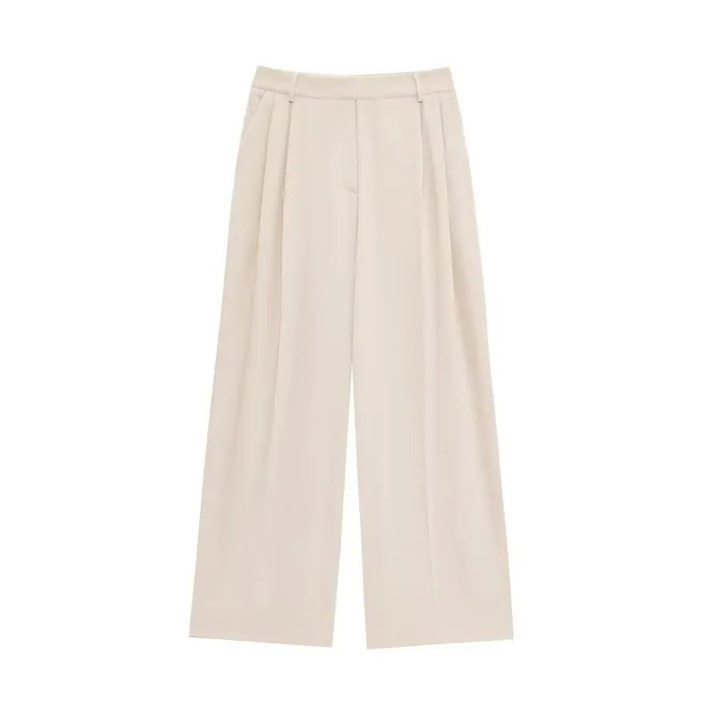 Spring 2025 Women's Faion Suit Jaet with oulder Pads Double Row Buttons Waist Length Pants Set for Ages 25-35