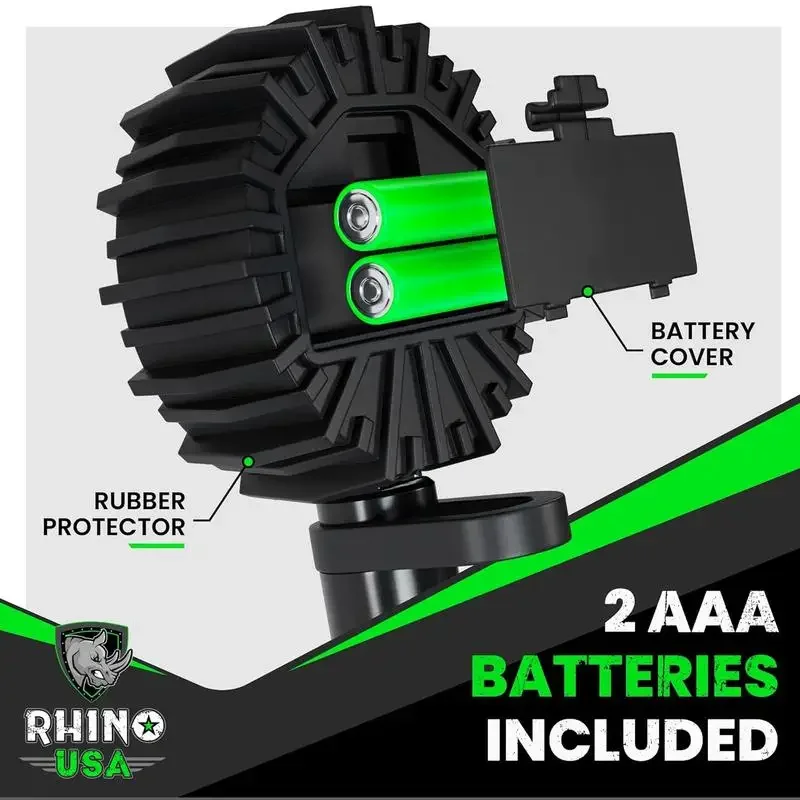 Rhino USA 디지털 타이어 팽창기, 압력 게이지 (0-200 PSI), ANSI B40.7, 정확한 2 인치 글로우 다이얼, 브레이드 호스, 황동 하드웨어