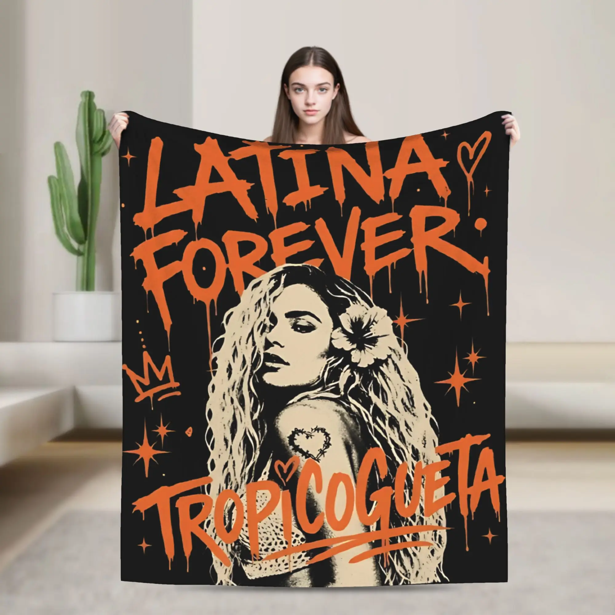 Karol G Tropicoqueta Tour 2026 Blanket  Fuzzy Funny Soft Throw Blankets for Chair Covering Sofa Decoration