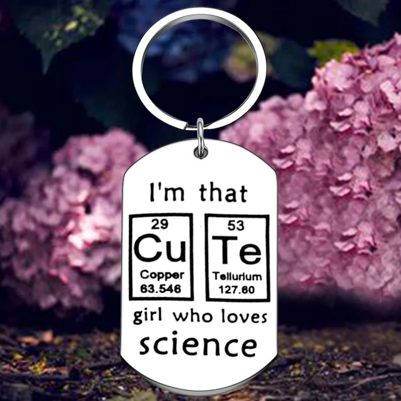 Scientist Gift Keychain I’m That Girl Who Loves Science Key Rings Science Graduation Gift Biology Student, Teacher Gift