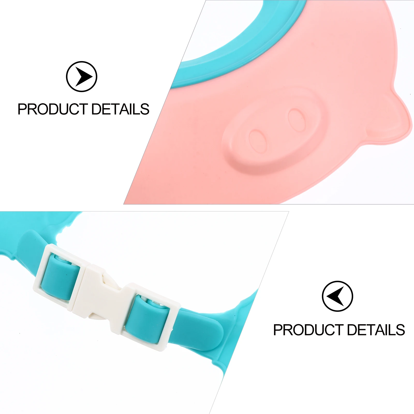 1pc シャワーキャップ豚の毛洗浄入浴帽子調節可能な耳プロテクター耐久性のある Pp 素材逆流防止かわいい動物