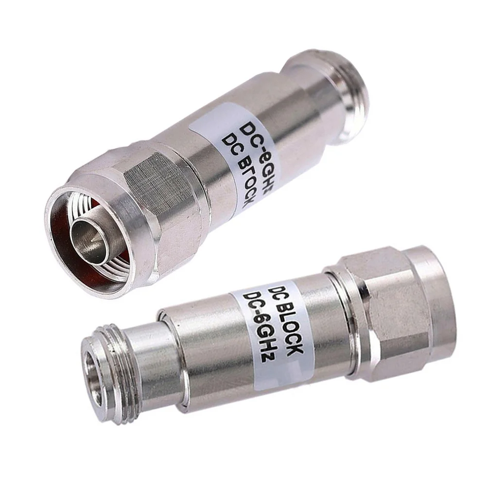 1PC DC-6Ghz 2W N Type N JK DC  Blocker DC Block N Male to Female Connector Nickel Plated RF Accessories