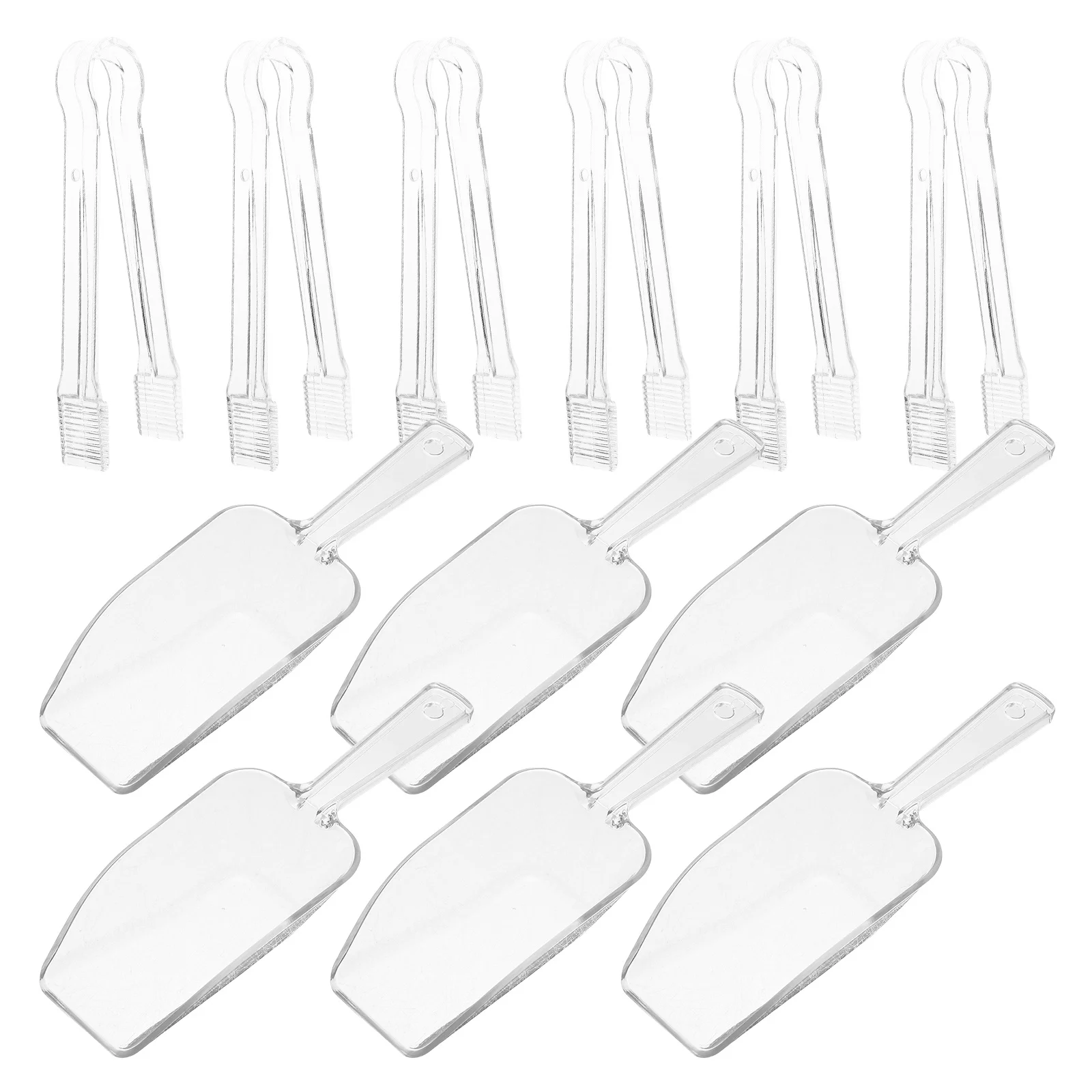 

12Pcs Compact Ice Tongs Scoops Easy Clean Lightweight Freezer Kitchen Food Serving Tool Ice Tongs Small Flour Scoop
