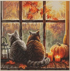 Quality Beautiful Counted Cross Stitch Kits Embroidered Home Decoration 10-Cat on the windowsill 28-28