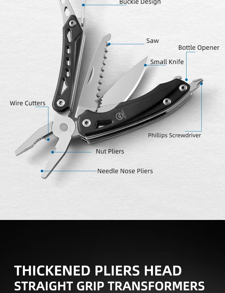LETGOS Micro Multitool 8-in-1 Mini Tragbare Zange, Taschen-EDC-Zange Messer Schraubendreher-Set Outdoor Tragbares Taschenwerkzeug – Detail 4