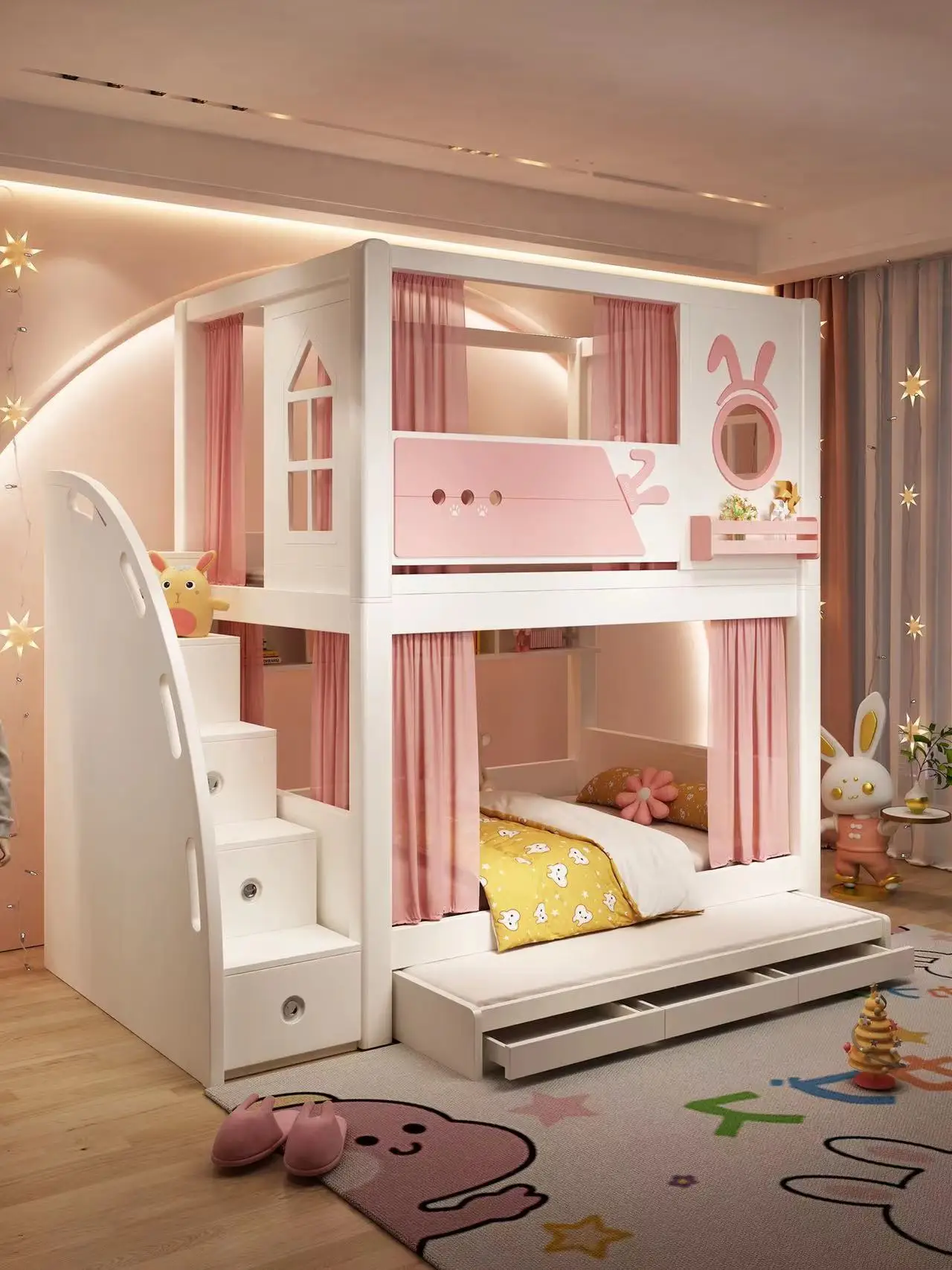 Children bunk beds, bunk beds, girls and boys, princess castles, tree houses, bunk beds, sister beds.