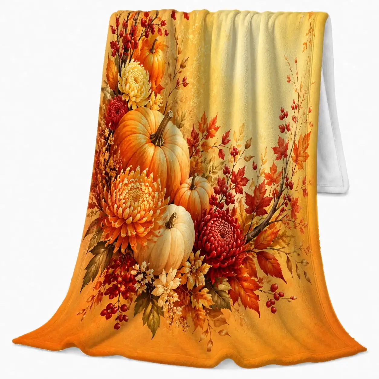 Harvest Pumpkins with Mums, Festive Farmhouse Style for Autumn Lovers, Golden Floral Bounty and Thanksgiving Gift, Cozy