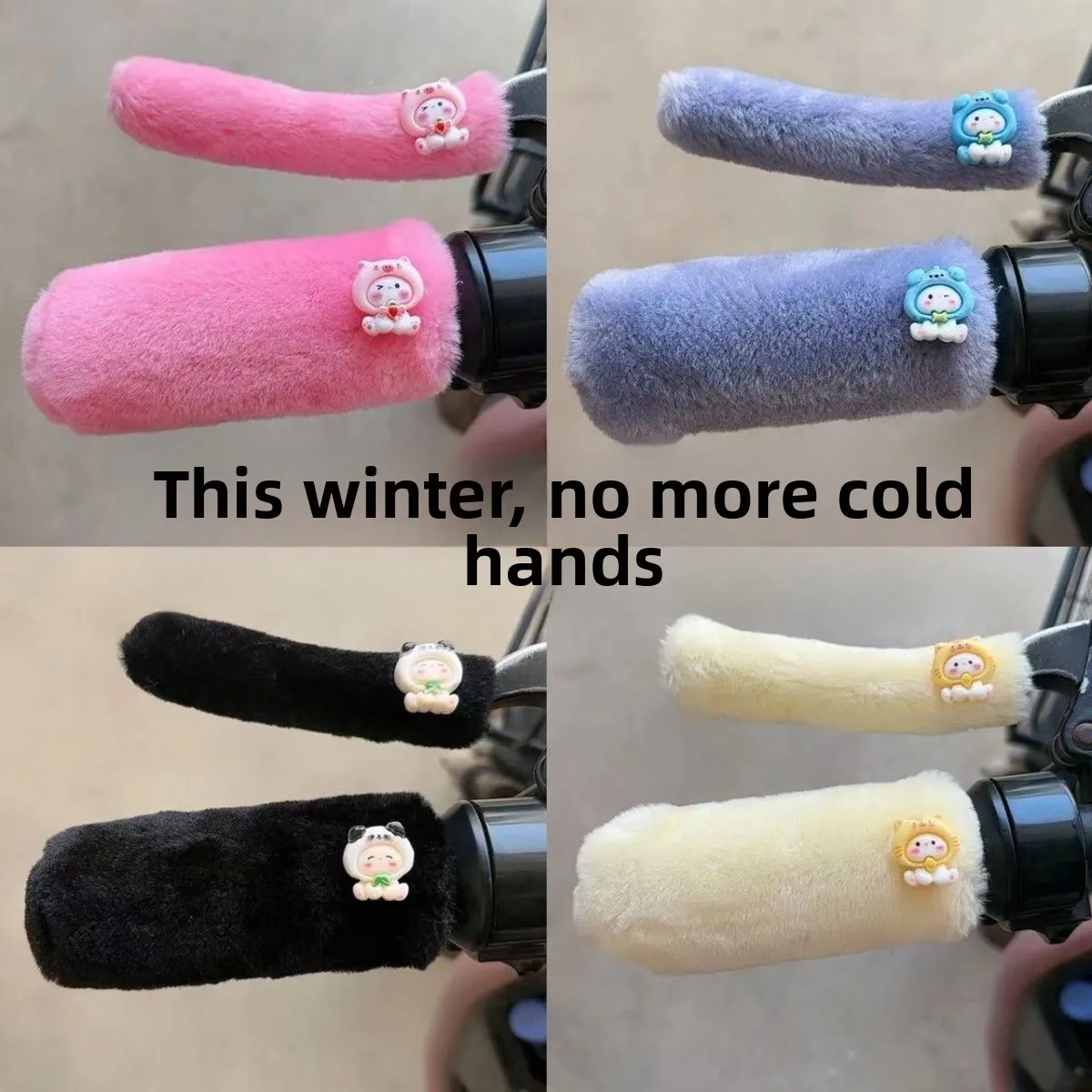 

Winter new warm electric vehicle scooter universal handlebar bicycle plush tricycle cold and