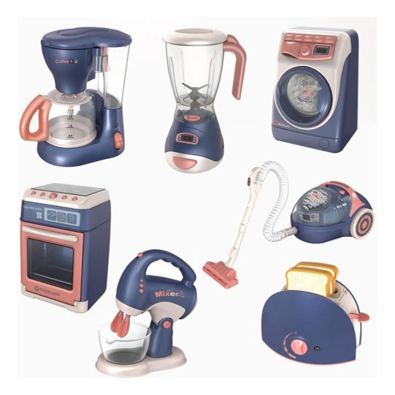 어린이 역할놀이 장난감 미니 주방 가전 주서기 커피 메이커 토스터 오븐 교육용 학습 선물 유아 소녀 소년용
