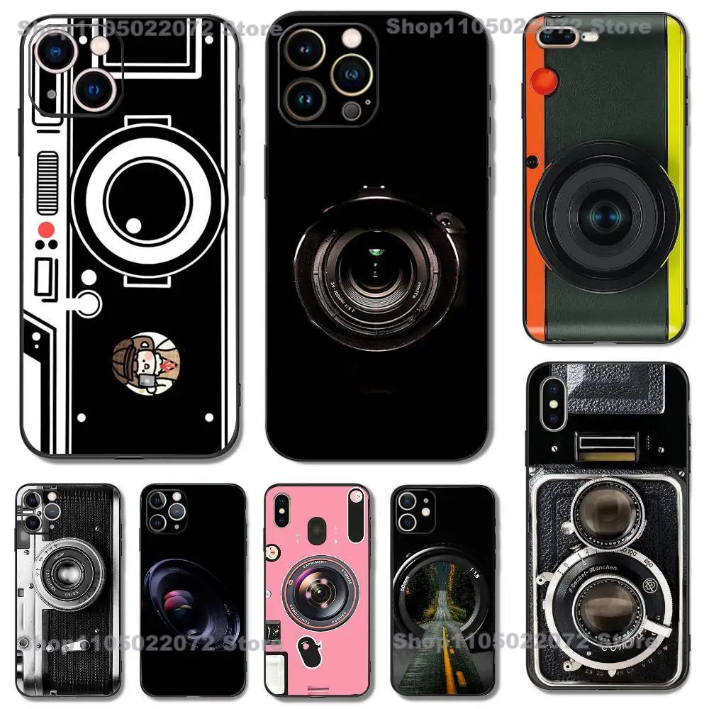 

Retro Camera Vintage For iPhone 17,16,15,14,13,12,11,Pro,X,XS,Max,XR,Plus,Mini Soft Silicone Phone Case Black Shockproof TPU