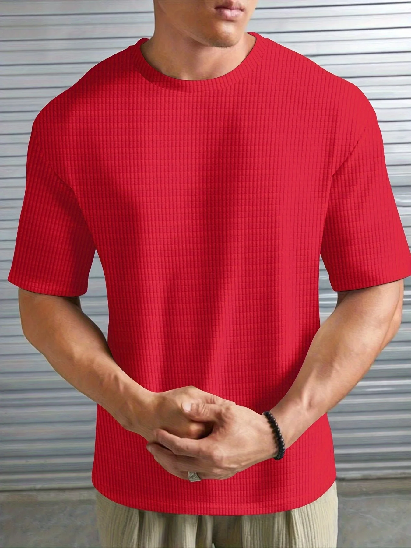 2024 Summer o Collar T-Shirt Men\'s Fashion Breathable Half Sleeve Top Solid Color Thin casual Cool Quick dry Short Sleeve T-Shir