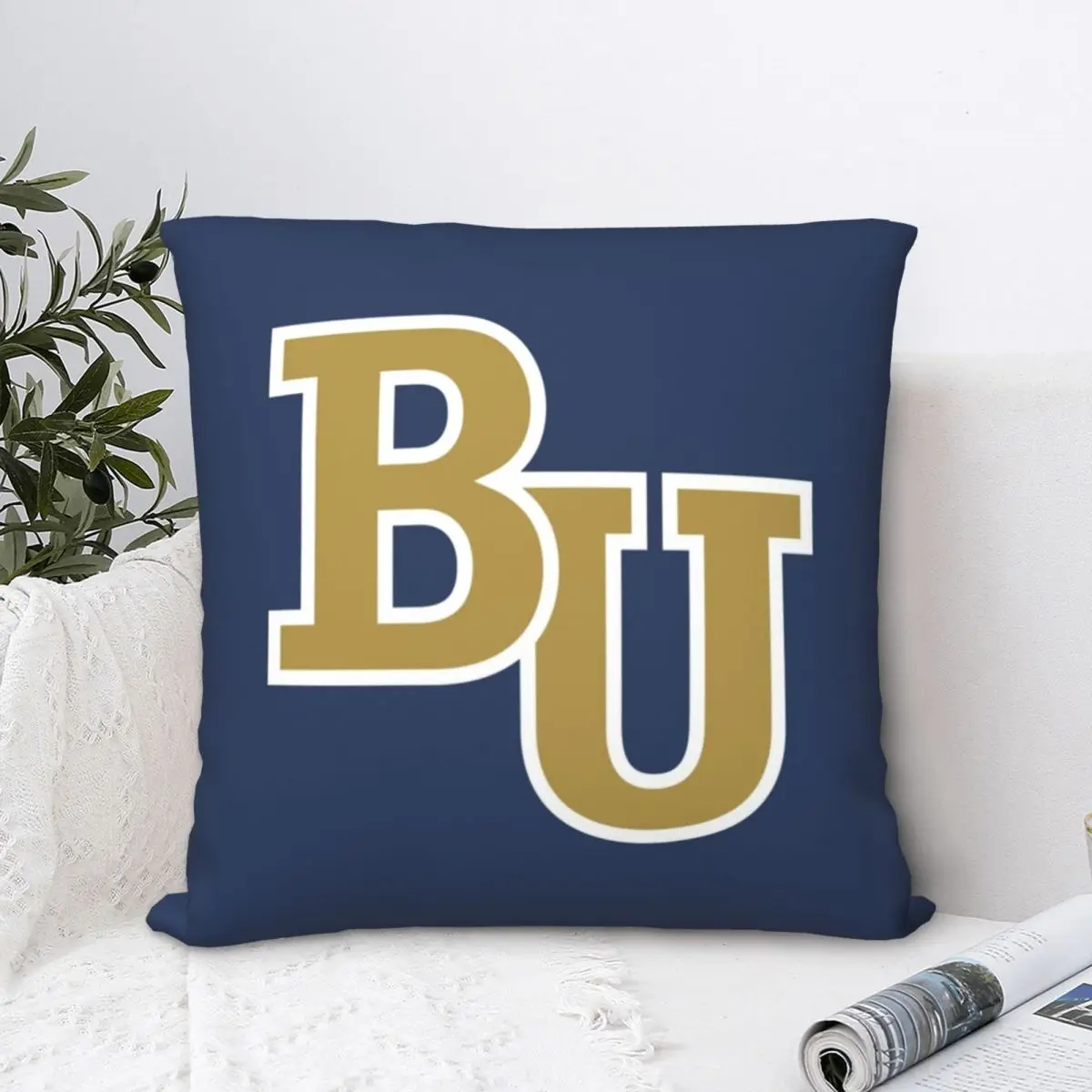 

BU - Bethel University Square Pillowcase Polyester Pillow Cover Velvet Cushion Decor Comfort Throw Pillow For Home Sofa