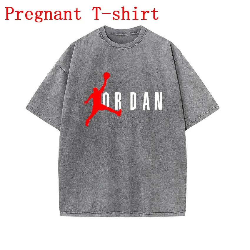 

pure Cotton Retro Funny ORADN Print Maternity T-shirt Round Neck Short Sleeve Pregnant Women Summer European American tops