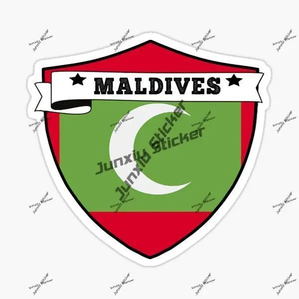 

Maldives Shild Flag Sticker Self Adhesive Maldivian Decals PVC Accessories Cover Scratches Decoration High Quality Vinyl Sticker