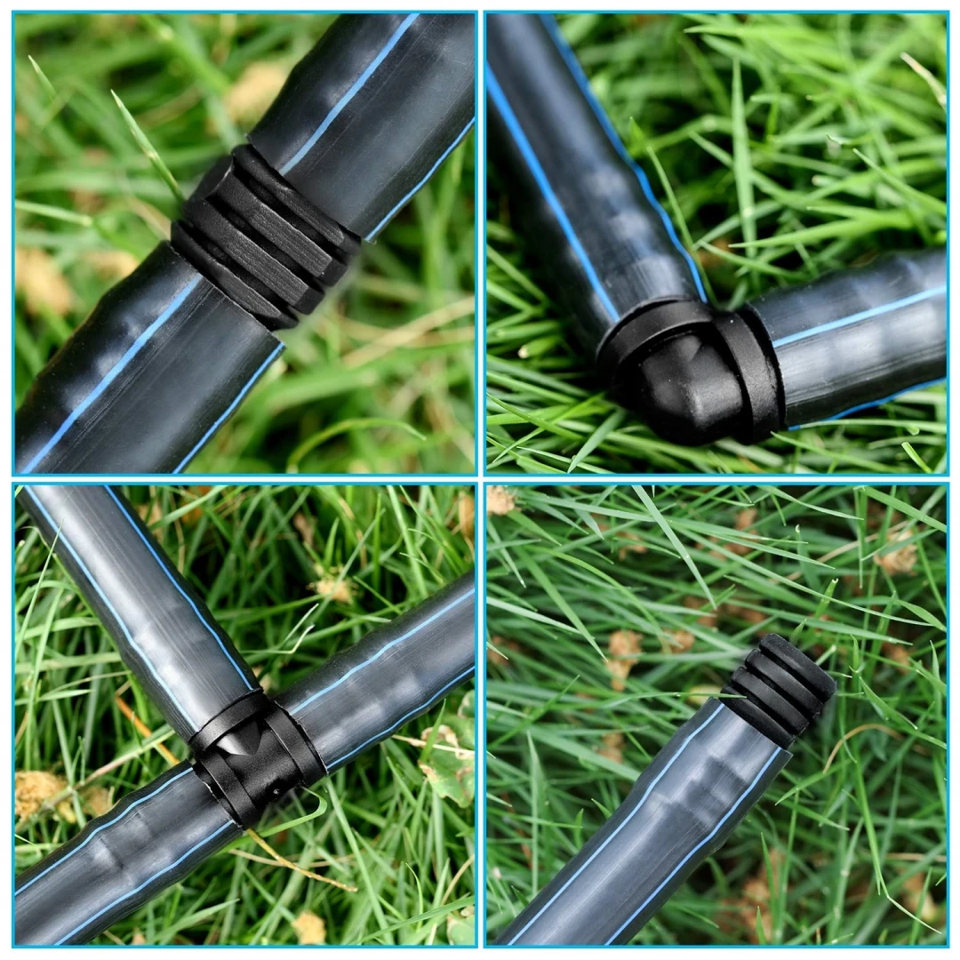 점적 관개 피팅 키트 16MM 튜빙 세트 엘보 엔드 캡 플러그 점적 관개 바브 커넥터 (점적 스프링클러 시스템용)