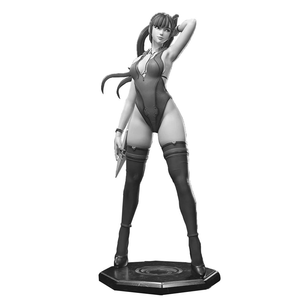 1:16 Resin Model Kit Unpainted DIY Femme Fatale - Inspired Figure - Sleeveless Bodysuit - A925 Collectible