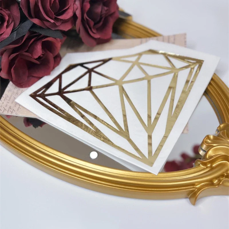 High-grade Diamond Hot Stamping Shaped Paper Napkin Wedding Printing Napkin Birthday Party Decoration Paper 2-Ply 16pcs/Pac